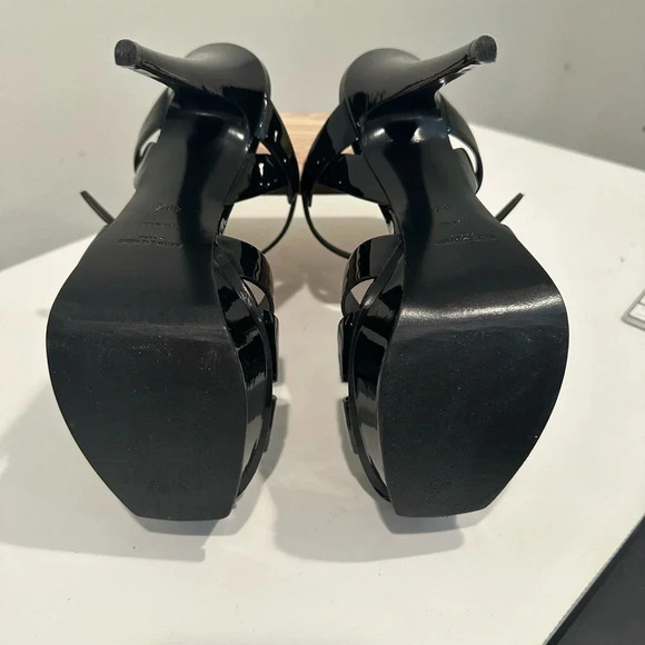 Saint Laurent Tribute T-Strap Black High Heeled Pump, Size 40.5 EU/10.5 US - Picture 8 of 9